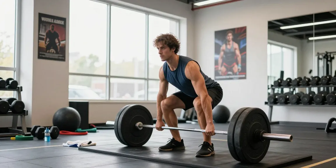 Anabolika Shop Deutschland: Bodybuilder beim Training in modernem Fitnessstudio mit motivierender Atmosphäre.