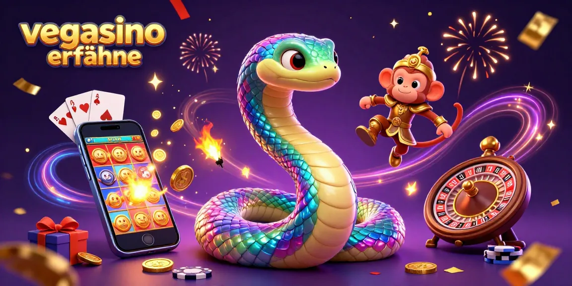 Experience the thrill of vegasino erfahrungen with a vibrant 3D casino scene and playful characters.