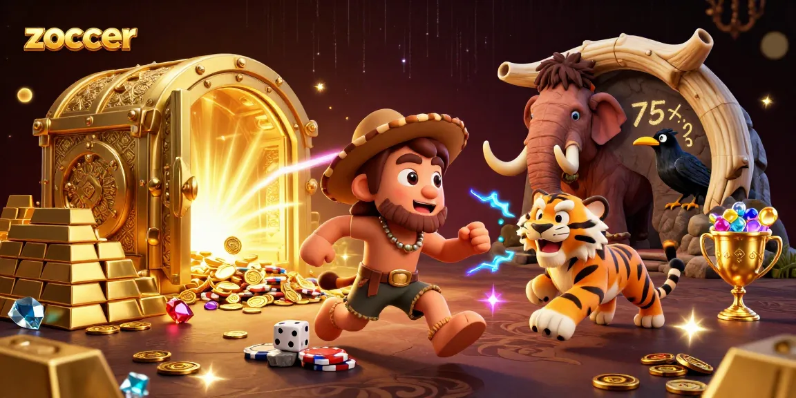Zoccer game scene featuring colorful characters and rich treasure elements in a vibrant casino setting.